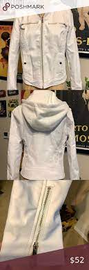 Guess Faux Leather Hooded Jacket Nwt Faux Leather Hooded Jacket Leather Jacket With Hood Hooded Jacket