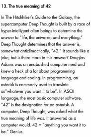 The True Meaning Of 42 In The Hitchhiker S Guide Hitchhikers Guide To The Galaxy Guide To The Galaxy Hitchhikers Guide