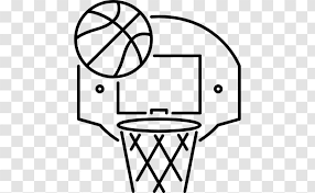 Basketball clipart black and white transparent. Outline Of Basketball Free Throw Sport Clip Art White Transparent Png