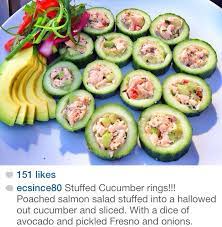 Rice Less Sushi Salmon Salad Poached Salmon Cucumber
