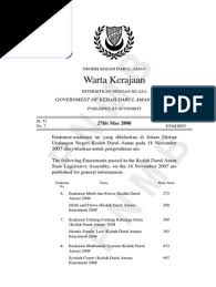 Kerajaan negeri kedah darul aman rasmi iklan kekosongan jawatan pegawai undang undang l41 kontrak pejabat pegawai undang undang negeri kedah permohonan adalah. Warta Kerajaan Negeri Kedah Jilid 51 No 7 Add 2