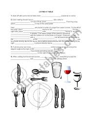 How To Lay A Table For A Formal Dinner Esl Worksheet By Lorienurbani In 2020 Vocabulary Worksheets Worksheets Esl Worksheets