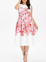 Plus Size Sleeveless Midi Flare Dress White Midi Flare Dress Pretty Outfits Casual Dresses