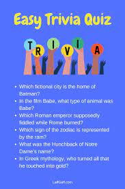 Unlike ice breaker questions, fun trivia questions have a definite right answer, which makes them great for quizzes. 40 Fun Easy Trivia Questions And Answers Laffgaff Trivia Questions And Answers Fun Trivia Questions Easy Quiz Questions