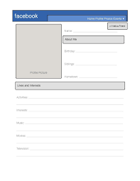 Simple Facebook Profile Template Great For Introduction Classes Facebook Profile Template Facebook Page Template Facebook Templates