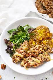 This honey mustard recipe could not be more simple and definitely could not be more delicious! Pecan Crusted Chicken Tenders Gluten Free Paleo Friendly One Lovely Life