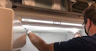 I spray a bit on one microfiber, wipe on in a circular thank you all! How To Change Light Bulb In Sub Zero Refrigerator Don Bacon Appliance