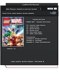 Unlock every character in lego marvel avengers. Lego Marvel Super Heroes 8 Trainer For 1 0 Download