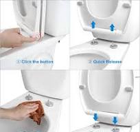Hibbent Toilet Seat Cover Premium One-Click Quick-Release X 2 Sets of  Hinges Toilet Seat Replacement