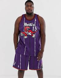 Whether sitting with raptors guard muggsy bogues under a basket, videotaping from the scorer's table or standing alongside the new raptors coaching. Mitchell Ness Plus Nba Toronto Raptors Carter Swingman Tragershirt Aus Netzstoff In Violett Asos