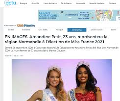 Le samedi 19 décembre 2020. Amandine Petit Miss Normandie 2020 Pour Miss France 2021 Fotos Facebook