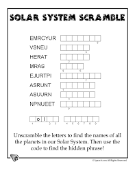 Solar System Word Scramble Solar System Worksheets Solar System For Kids Solar System Projects