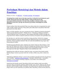 Nama penulis artikel ditulis tanpa gelar akademik atau gelar lainnya. Doc Perbedaan Metodologi Dan Metode Dalam Penelitian Rezni Yuanda Academia Edu