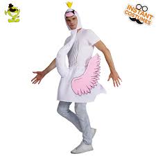 Details About Adult Men White Swan Costume Carnival Party Show Animal Funny Cosplay Jumpsuit