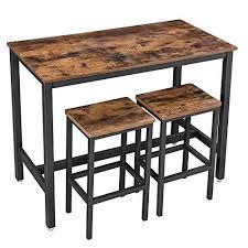 Vasagle Alinru Bar Table Set Bar Table With 2 Bar Stools Breakfast Bar Table And Stool Set Kitchen C Bar Table Sets Bar Table And Stools Breakfast Bar Table