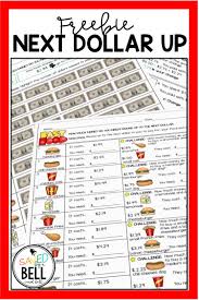 Each of the activities in this download is completed using a printed silver dollar diner menu. Adding And Subtracting Money Freebie Money Math Money Worksheets Money Math Worksheets