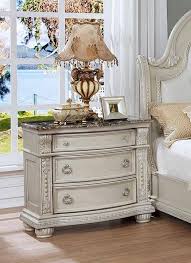 Antique white bedroom sets king. Buy Crown Mark B1630 Stanley Queen Sleigh Bedroom Set 3 Pcs In White Antique White Faux Leather Online