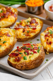 Twice Baked Potatoes Easy Peasy Meals Recipe Double Baked Potatoes Twice Baked Potatoes Easy Twice Baked Potatoes