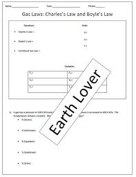 Gas Laws Practice Worksheet Practices Worksheets Charles Law Chemistry Activities