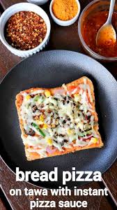 Pizza Bread Recipe Bread Pizza Recipe With Instant Pizza Sauce Video In 2020 Sandwich Recipes Indian Spicy Snacks Recipes Breakfast Recipes Indian