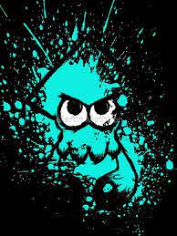 splatoon black squid with blank eyes on cyan splatter mask iphone case splatoon retro gaming art splatoon 2 art