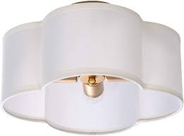 Viluxy Semi Flush Mount Ceiling Light Fixture Off White Fabric Drum Shade Flush Mount Ceiling Lights Flush Mount Ceiling Light Fixtures Ceiling Light Fixtures