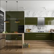 Delicious Olive Green Modular Kitchen With Sleek Seating Contemporary Kitchen Plans Kitchen Modular Contemporary Kitchen