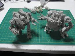 Upcoming Orc Walker Photographed Next To Our Enforcer Battlewalker Model Lion Sculpture Puppets Character