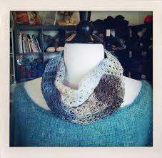 Cherish the glove (and headband). Broomstick Lace Minifnity Scarf The Little Knittery