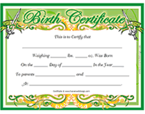 Creative uses for fake certificats and 11 free templates. Free Printable Blank Baby Birth Certificates Templates