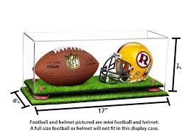You can showcase your nascar helmet in one of our helmet display cases. Clear Acrylic Double Mini Miniature Not Full Size Football And Helmet Display Case With Pink Risers And Turf Base B46 Walmart Com Walmart Com