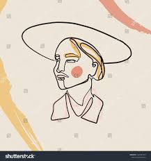 Face paint has been a fixture of fashion and art photography since mario testino first. Face Illustration Aesthetic Female Portrait Continuous Stock Vector Royalty Free 1420441979