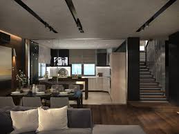 Modern house with three bedrooms, three bathrooms, nice spacious interior areas, raised ceiling. Cozy Modern Wood And Glass Home Interior