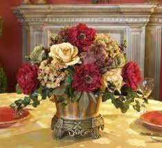 There's nothing like a centerpiece of fresh flowers! Dining Room Feng Shui Silk Floral Centerpiece Floral Arrangements Floral Centerpieces