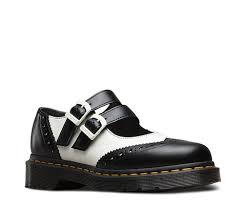 Black And White Doc Martens Mary Jane Our Heritage Double Strap Mary Janes Gets Sharpened Up With Crisp Black And White Colorblocking Part Saddle Smooth Leather Boots Gothic Shoes Boot Shoes Women