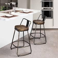 The counter height kitchen tables are important for your small family. Amazon Com Alunaune 24 Swivel Metal Bar Stools Set Of 2 With Back Counter Height Barstools Kitchen Island Counter Stool Dining Chairs Distressed Bronze Kitchen Dining