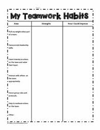 teamwork habits activity worksheets