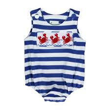 Zuccini Smocked Crab Knit Bubble Childrens Clothes Lily Pads Baby Boy