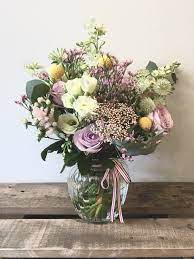 Fresh Flower Arrangement In A Clear