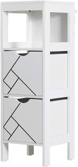 Dictac Badezimmer Kommode Badschrank Mit 2 Schubladen 30 X 89 X 30 Cm Badzimmerschrank Mit Kippsicherung Regal Aufbe Badschrank Badezimmer Kommode Bad Kommode