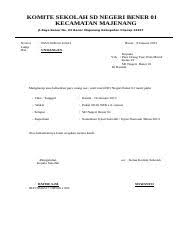 Panitia peringatan hari kemerdekaan ri. Surat Undangan Kls 6 Doc Komite Sekolah Sd Negeri Bener 01 Kecamatan Majenang Jl Raya Bener No 03 Bener Majenang Kabupaten Cilacap 53257 Nomor Lamp Course Hero
