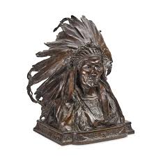 Bonhams : Adolph Alexander Weinman (1870-1952) Chief Black Bird, Ogalalla  Sioux 18in high (Modeled in 1903.)