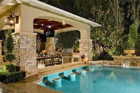 Backyard Swimming Pool With Swim Up Bar Backyard Pool Pool Houses Swimming Pools Backyard
