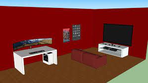In this image, the room and the furniture are colored in a rather dark color. Gaming Room 3d Warehouse