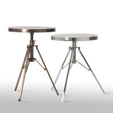 Tripod Side Table This Contemporary Metal Tripod Table By Designer Barbara Cosgrove Is The Perfect Optio Adjustable Side Table Furniture Furniture Side Tables