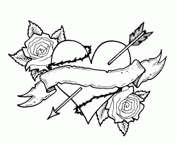 Rose and rosary tattoo by levilambert on deviantart. Coloring Pages Of Roses And Hearts Coloring Home