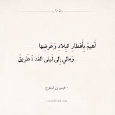 شعر قيس بن الملوح أهيم بأقطار البلاد وعرضها عالم الأدب words quotes book quotes poem quotes