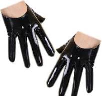Shine Leather Faux Patent Leather Extra Short Gloves Black Cosplay Gothic  Latex (Shine Black)…