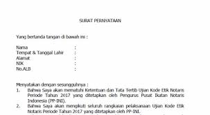 Download contoh surat pernyataan bermaterai yang baik doc. Download Surat Pernyataan Uken 2017 Ikatan Notaris Indonesia