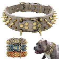 Buy Best And Latest Occasion Leather Dog Collar Spiked Studded Pet Collar  Black & Red Spikes 2 Inch Wide For Medium Large Breeds Dogs Pitbull Mastiff  | DHgate.Com